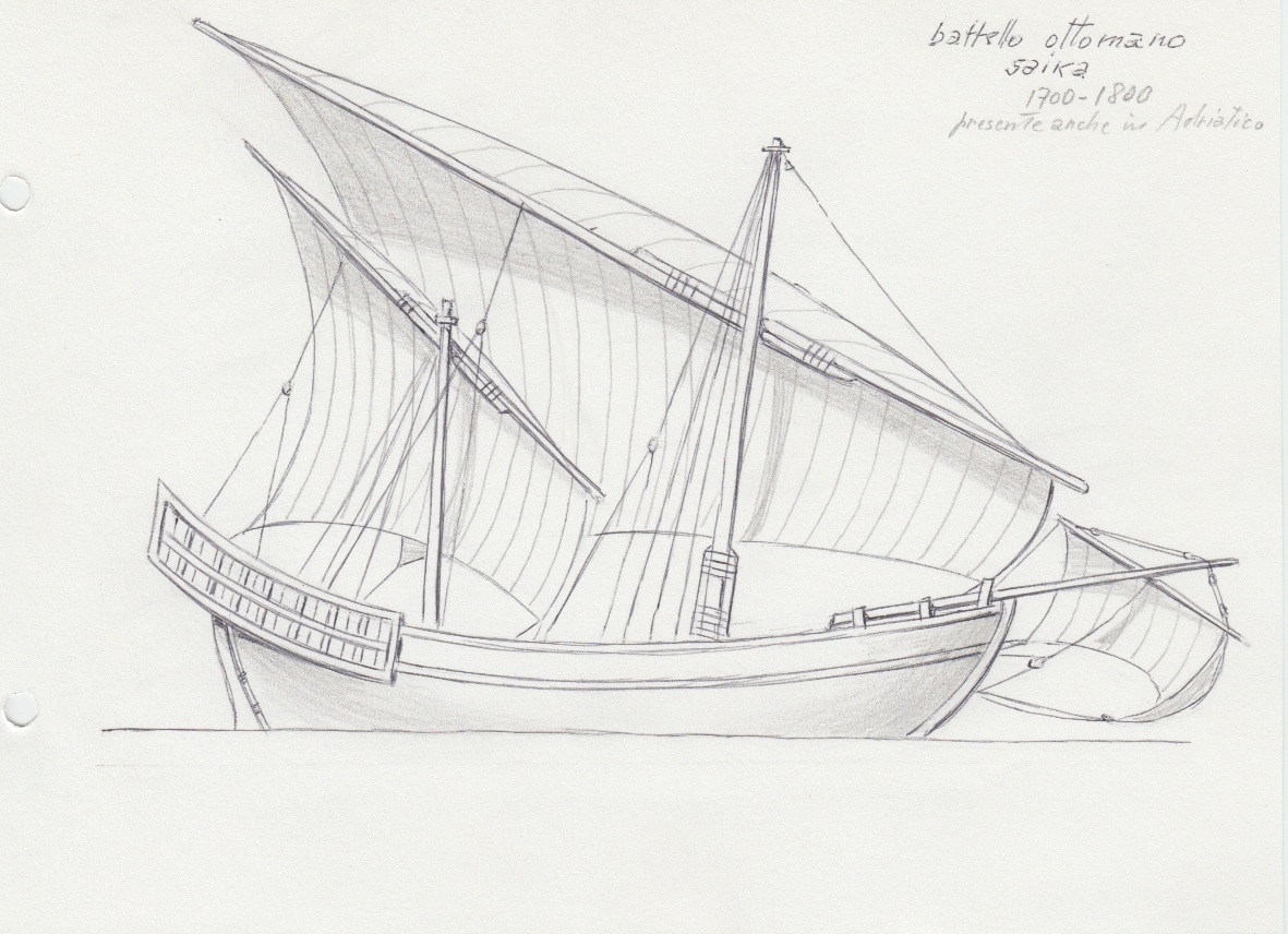 081 battello ottomano saika - 1700-1800 presente anche in Adriatico